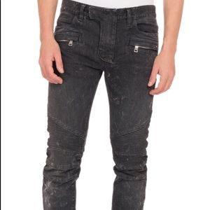 Balmain Distressed Biker Denim Pants